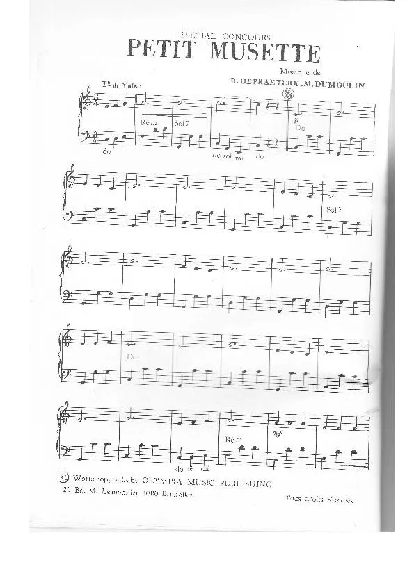 télécharger la partition d'accordéon Petit Musette (Valse) (Spécial Concours) au format PDF