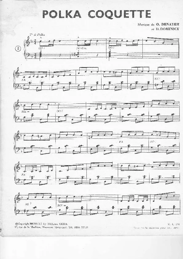 télécharger la partition d'accordéon Polka coquette au format PDF