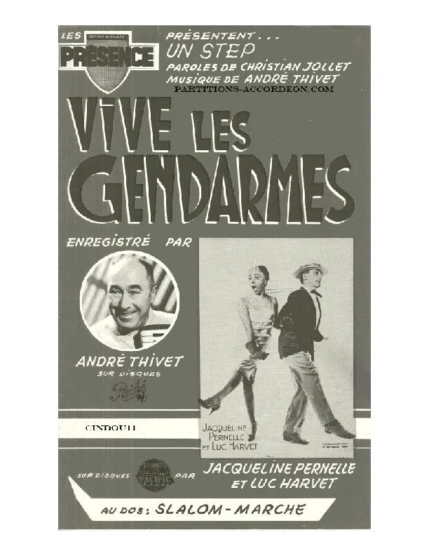télécharger la partition d'accordéon Vive les Gendarmes (Orchestration Complète) (Step Marche) au format PDF