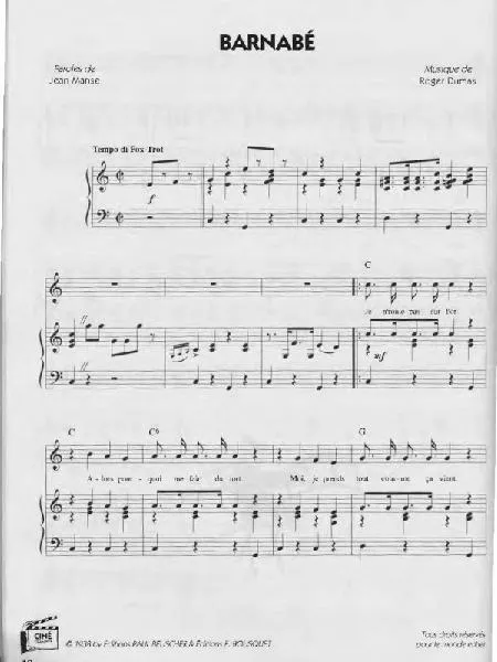 télécharger la partition d'accordéon Barnabé (Chant : Fernandel) (Fox Trot) au format PDF