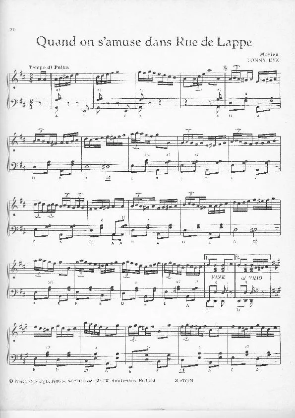 télécharger la partition d'accordéon Quand on s'amuse dans Rue de Lappe (Polka) au format PDF