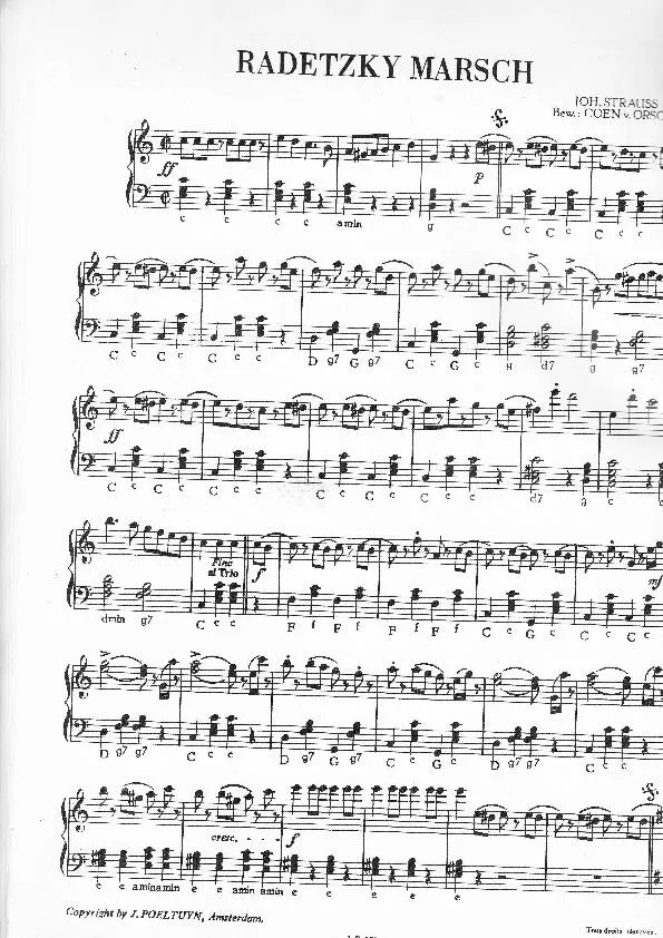 télécharger la partition d'accordéon Radetzky Marsch (Arrangement : Coen Van Orsouw) (Marche) au format PDF