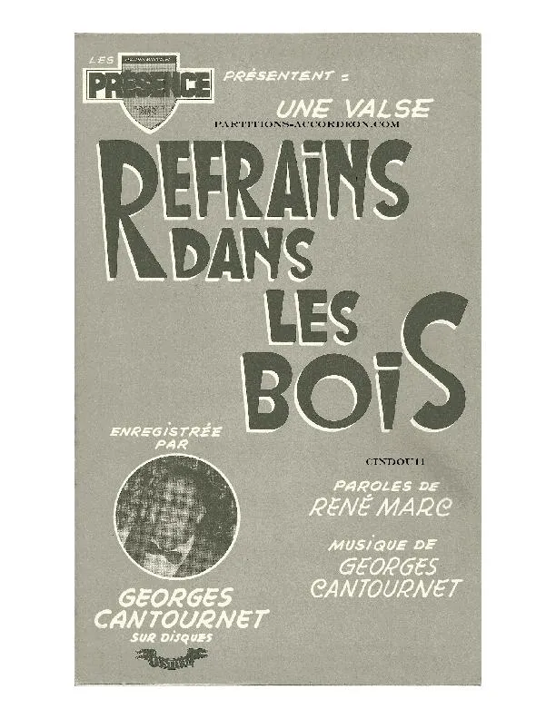 télécharger la partition d'accordéon Refrains dans les bois (Orchestration) (Valse) au format PDF