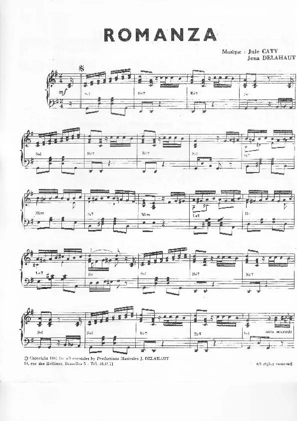 télécharger la partition d'accordéon Romanza (Tango) au format PDF