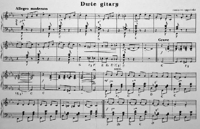 télécharger la partition d'accordéon Dwie Gitary (Two Guitars) (Les deux guitares) (Romance Gitane) au format PDF