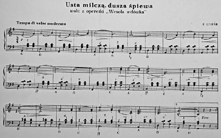 télécharger la partition d'accordéon Merry Widow Waltz (Valse de l'Opérette : La veuve joyeuse) (Walc z operetki / Usta milcza dusza spiewa) au format PDF