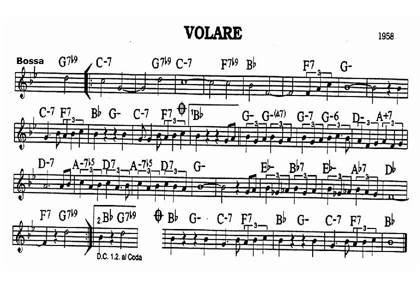 télécharger la partition d'accordéon Volare  (Bossa) au format PDF