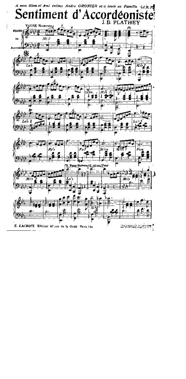 télécharger la partition d'accordéon Sentiment d'accordéoniste (Valse) au format PDF