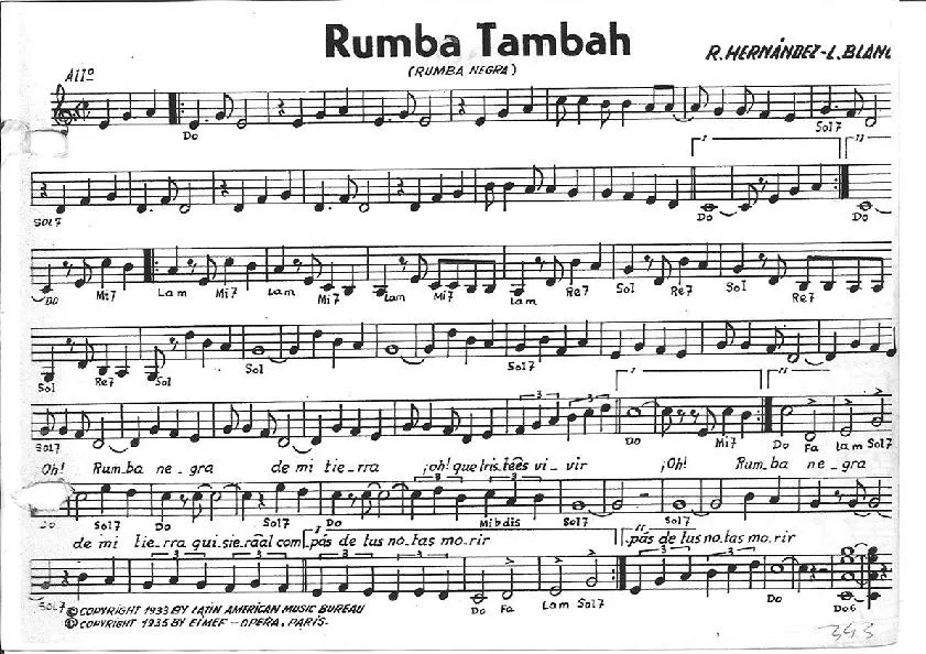 télécharger la partition d'accordéon Rumba Tambah  (Rumba Negra) au format PDF