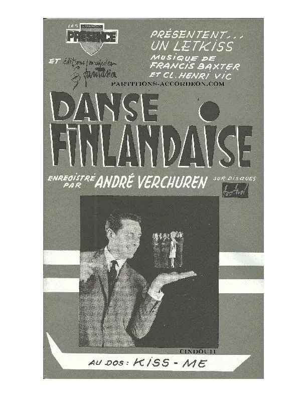 télécharger la partition d'accordéon Danse Finlandaise (Enregistré par André Verchuren) (Orchestration Complète) (Letkiss) au format PDF
