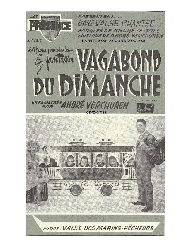 télécharger la partition d'accordéon Vagabond du dimanche (Orchestration) (Valse) au format PDF