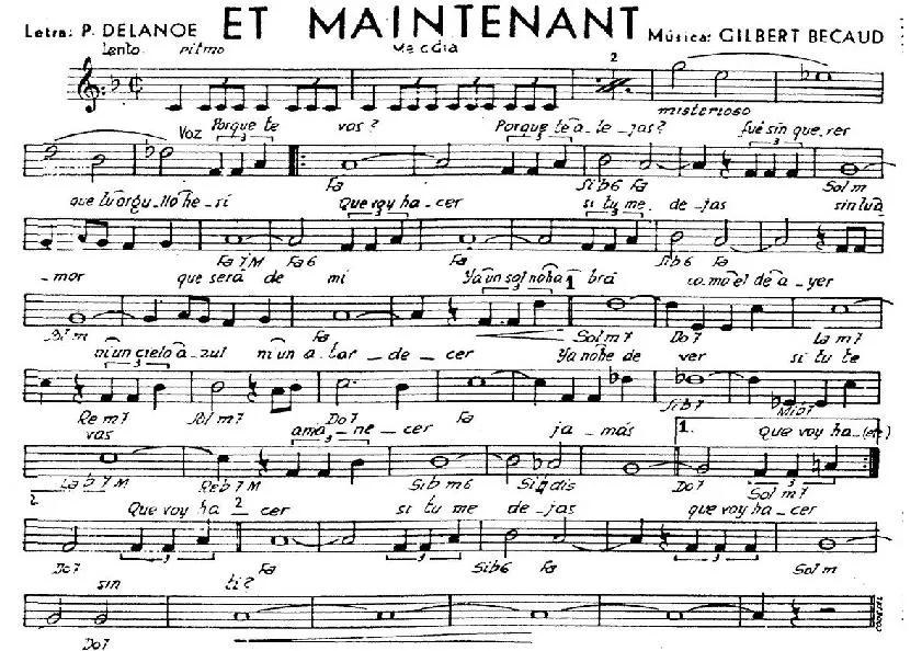 télécharger la partition d'accordéon Et maintenant au format PDF