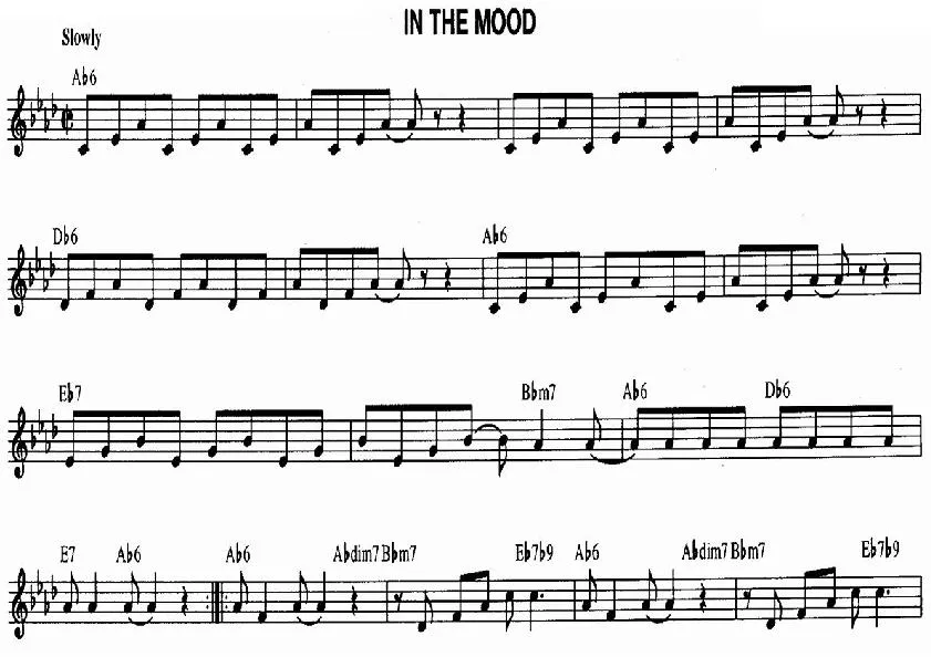 télécharger la partition d'accordéon In The Mood au format PDF
