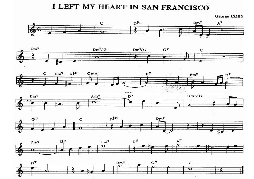 télécharger la partition d'accordéon I Left My Heart in San Francisco au format PDF