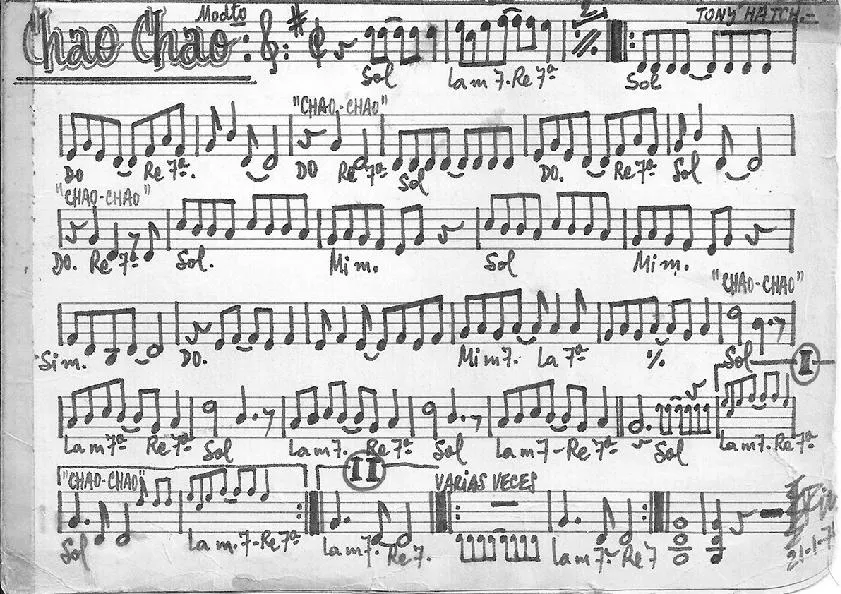 télécharger la partition d'accordéon Chao Chao (Interprète : Petula Clark) (Partition Manuscrite) au format PDF