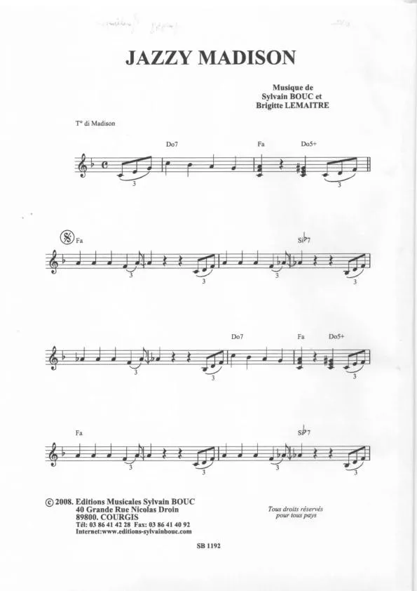 télécharger la partition d'accordéon Jazzy Madison au format PDF