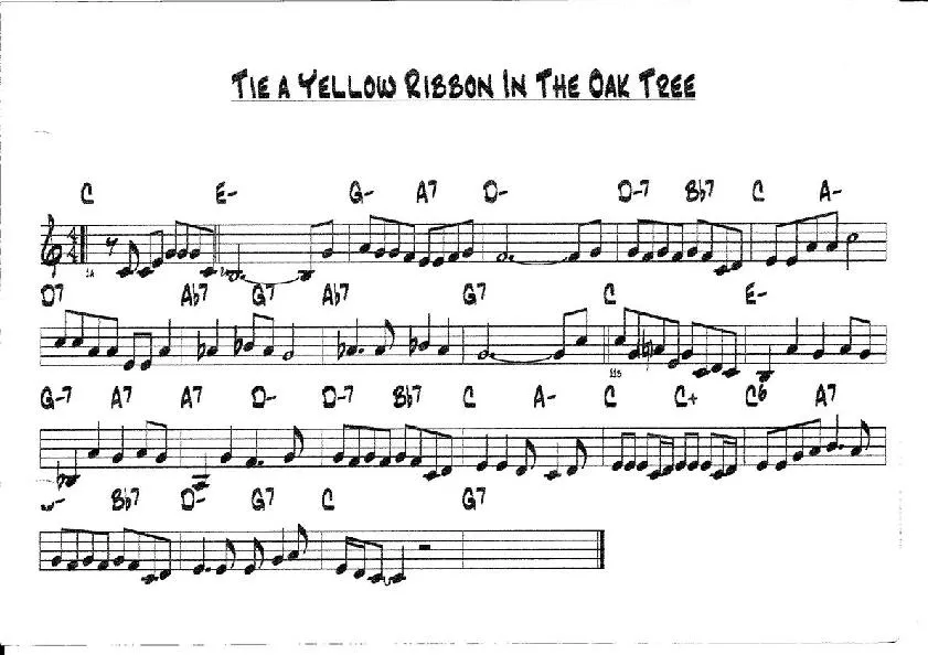 télécharger la partition d'accordéon Tie A Yellow Ribbon Round The Ole Oak Tree au format PDF
