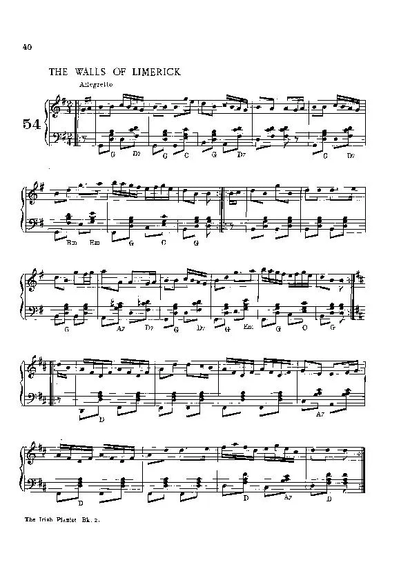télécharger la partition d'accordéon The walls of Limerick (Folk) au format PDF