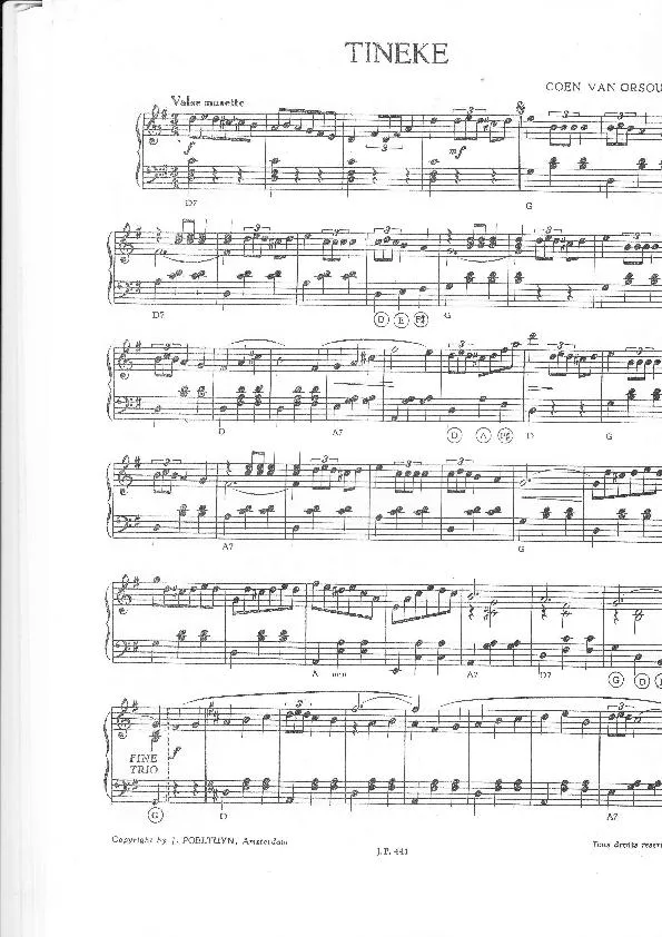 télécharger la partition d'accordéon Tineke (Valse Musette) au format PDF
