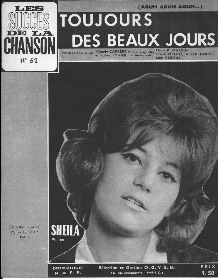 télécharger la partition d'accordéon Toujours des beaux jours (Aoum Aoum Aoum) (I could easily fall) (In love with you) (Chant : Sheila) (Pop) au format PDF