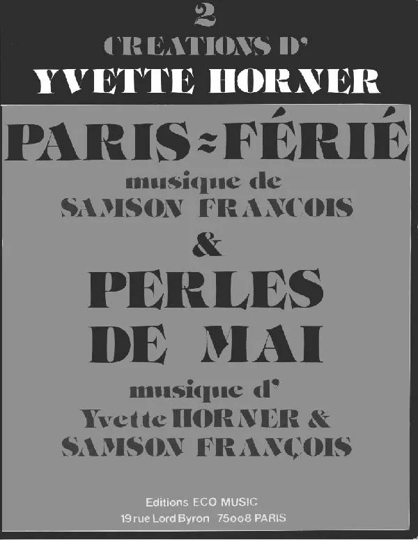 télécharger la partition d'accordéon Paris Férié (Créée par Yvette Horner) (Valse Musette)  au format PDF