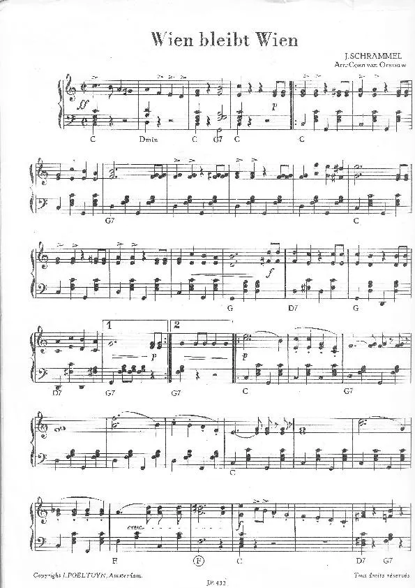 télécharger la partition d'accordéon Wien bleibt Wien (Arrangement : Coen van Orsouw) (Marche) au format PDF