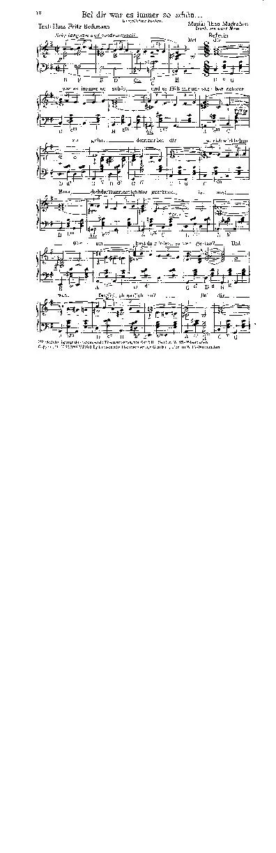 télécharger la partition d'accordéon Bei dir war es immer so schön (Arrangement : Curt Mahr) (Slow / Fox Trot) au format PDF