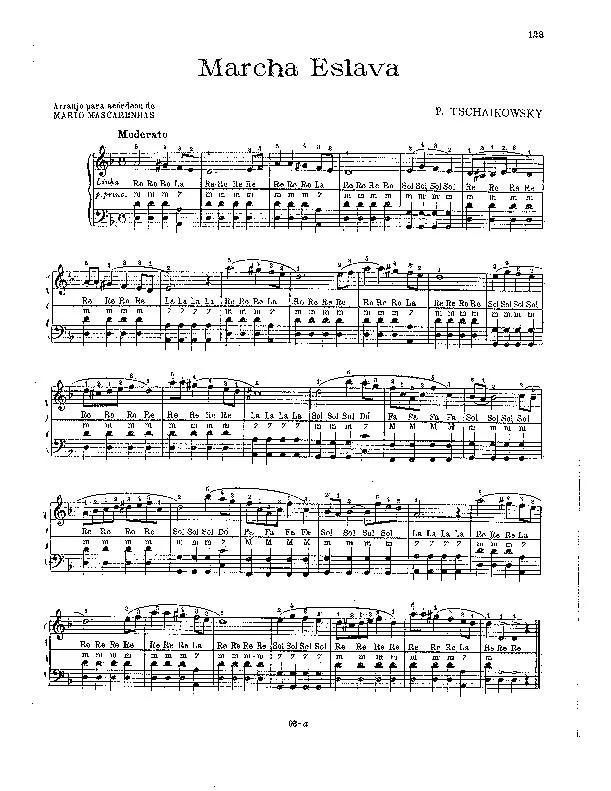 télécharger la partition d'accordéon Marcha Eslava (Marche Slave) (Arrangement pour accordéon de Mario Mascarenhas) au format PDF