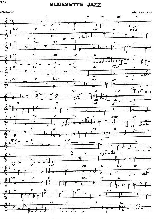 télécharger la partition d'accordéon Bluesette Jazz au format PDF