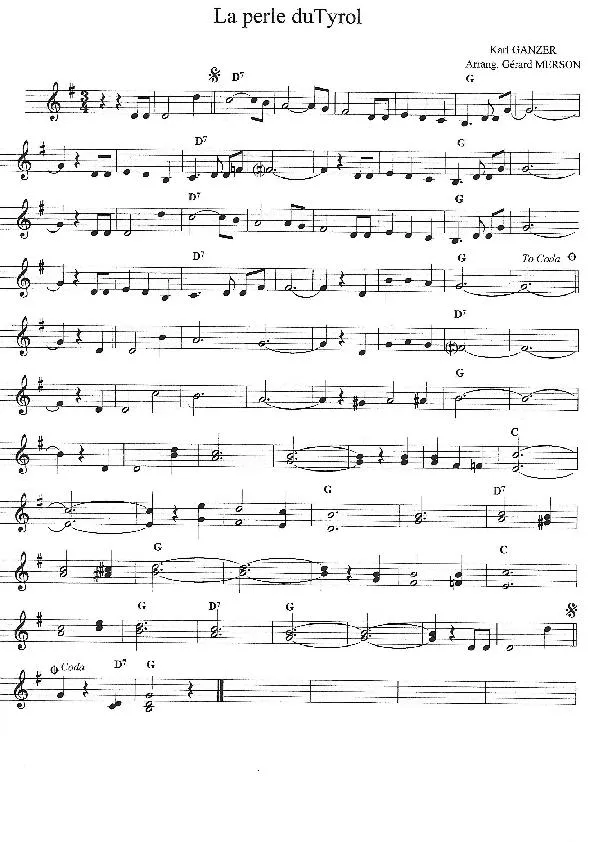télécharger la partition d'accordéon La perle du Tyrol (Arrangement : Gérard Merson) au format PDF