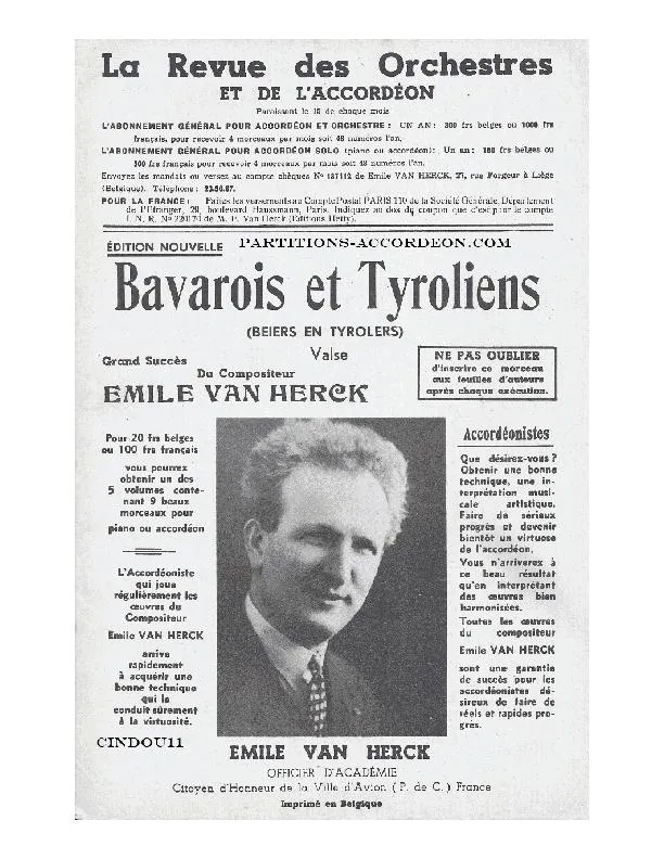 télécharger la partition d'accordéon Bavarois et Tyroliens (Beiers en Tyrolers) (Orchestration Complète) (Valse) au format PDF