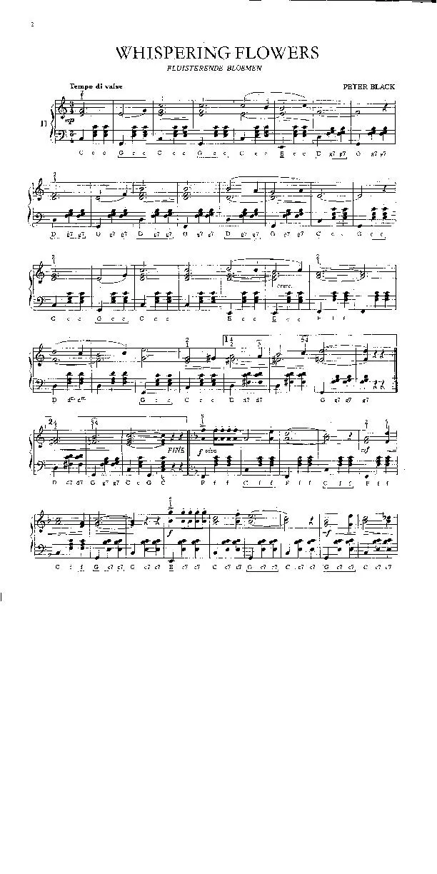 télécharger la partition d'accordéon Whispering Flowers (Fluisterende Bloemen) (Valse) au format PDF