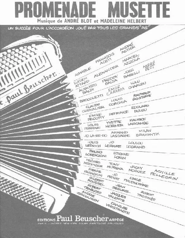 télécharger la partition d'accordéon Promenade Musette (Valse Musette) au format PDF