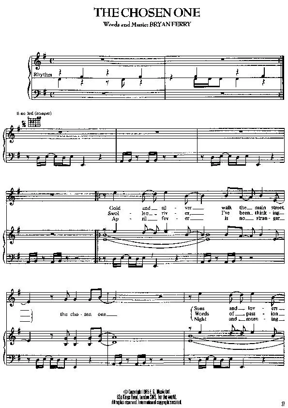 télécharger la partition d'accordéon The Chosen One au format PDF
