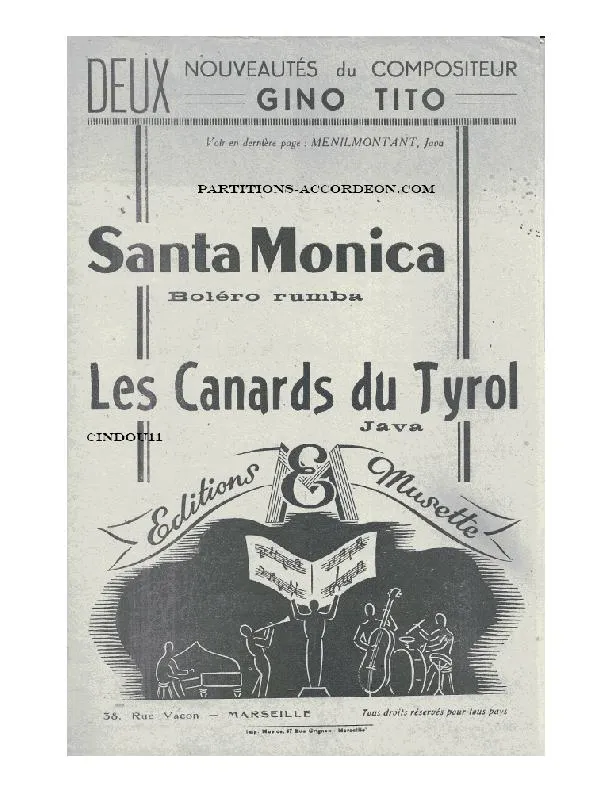 télécharger la partition d'accordéon Santa Monica (Orchestration) (Boléro Rumba) au format PDF