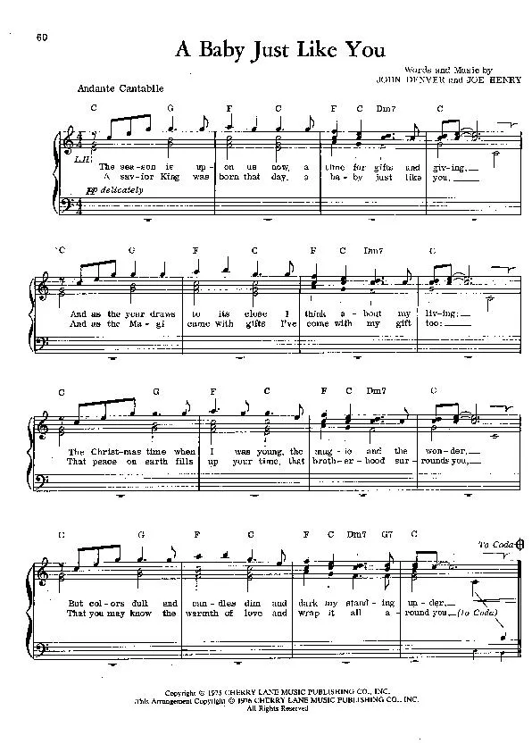 télécharger la partition d'accordéon A baby just like you au format PDF