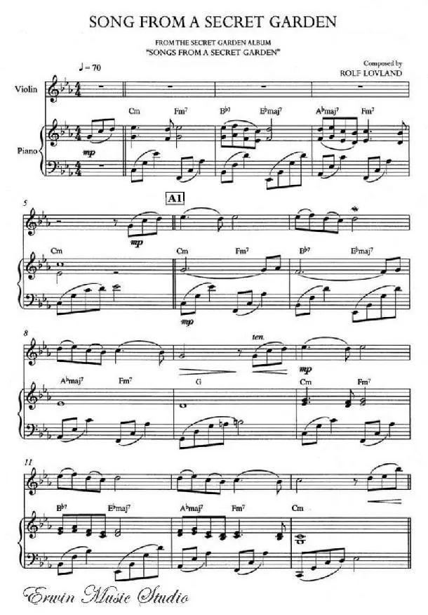 télécharger la partition d'accordéon Song from a secret garden (From the secret garden album) au format PDF