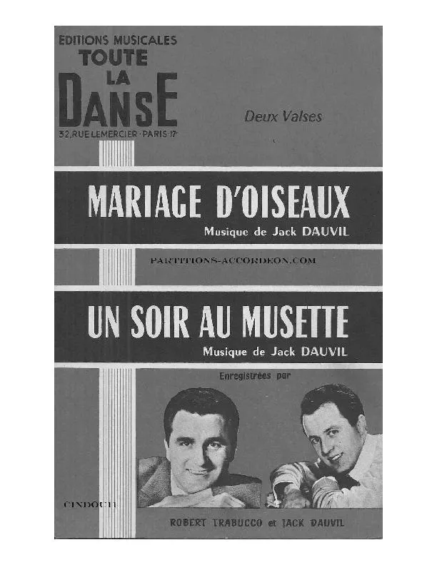 télécharger la partition d'accordéon Mariage d'oiseaux (Orchestration) (Valse) au format PDF