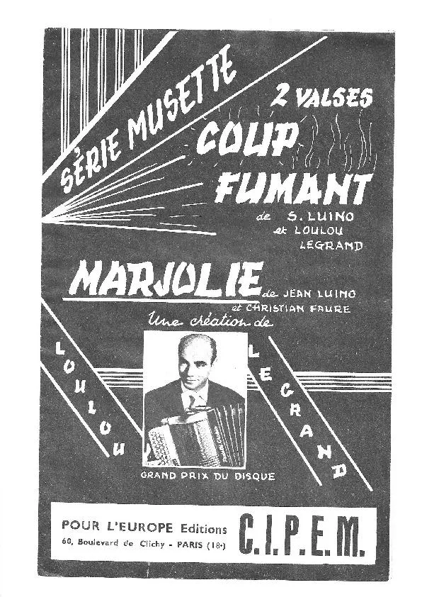 télécharger la partition d'accordéon Coup fumant (Valse Musette) au format PDF