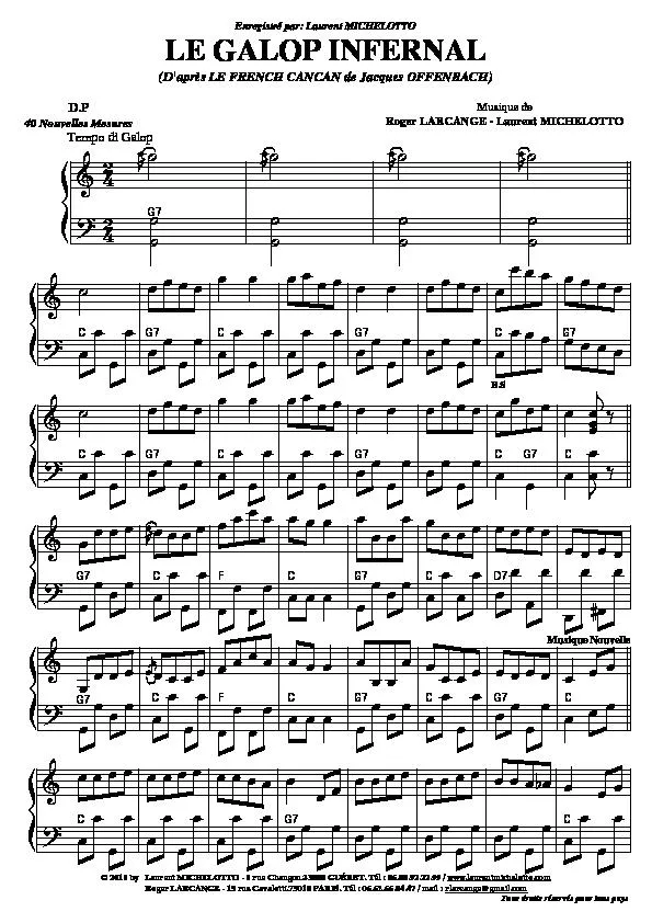 télécharger la partition d'accordéon Le galop infernal (D'après le French Cancan de Jacques Offenbach) au format PDF