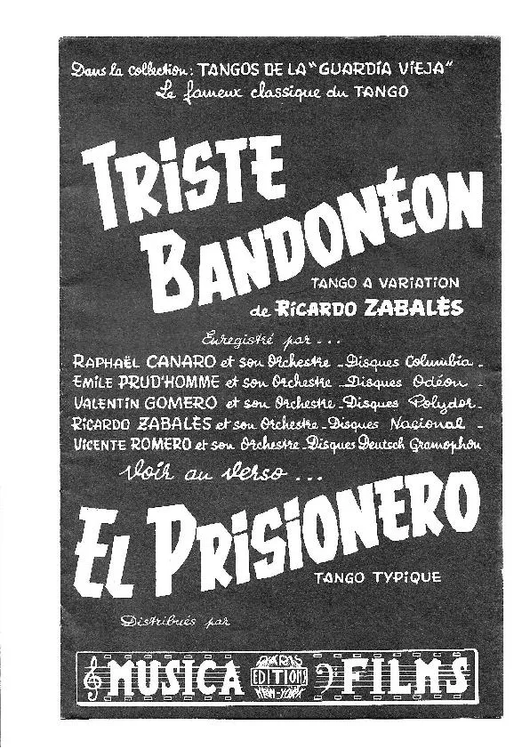 télécharger la partition d'accordéon El Prisionero (Bandonéons 1 + 2) (Tango Typique) au format PDF
