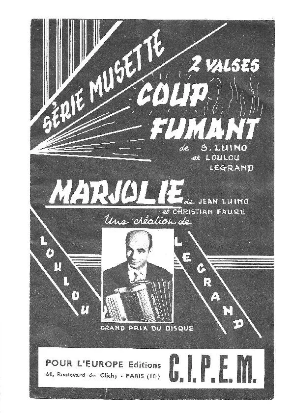 télécharger la partition d'accordéon Marjolie (Création de : Loulou Legrand) (Valse Musette) au format PDF
