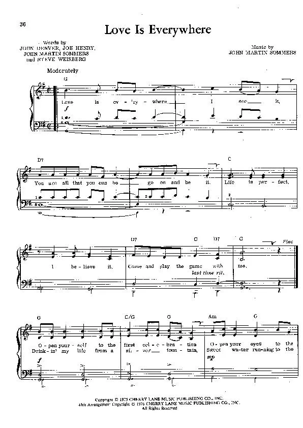 télécharger la partition d'accordéon Love is everywhere (Country Swing) au format PDF