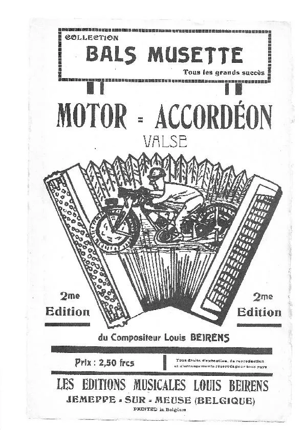 télécharger la partition d'accordéon Motor Accordéon (Manque la 2ième page piano) (Valse) au format PDF