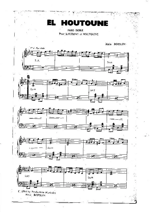 télécharger la partition d'accordéon El Houtoune + Tango du Canaillou (Paso Doble + Tango) au format PDF