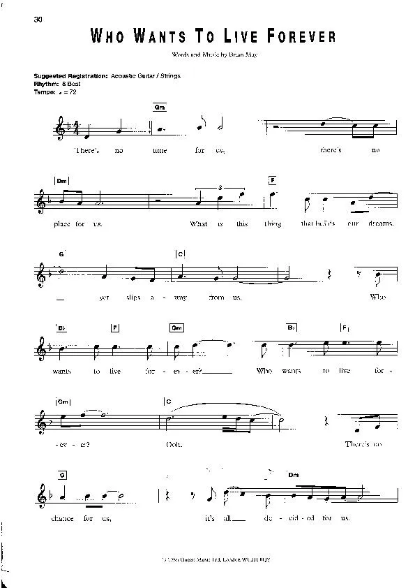 télécharger la partition d'accordéon Who wants to live forever (Interprètes : Queen) (Slow) au format PDF