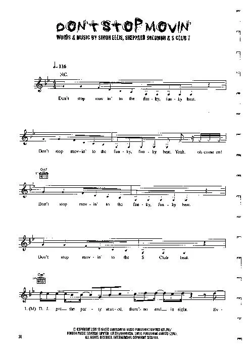 télécharger la partition d'accordéon Don't stop movin' (Disco Rock) au format PDF