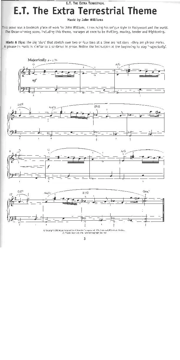 télécharger la partition d'accordéon Theme from E T (The Extra Terrestrial) (Valse Lente) au format PDF