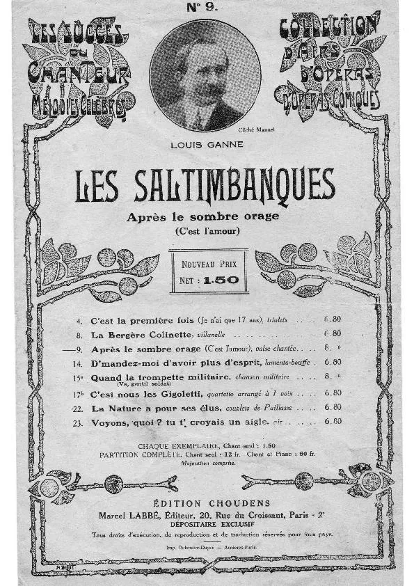 télécharger la partition d'accordéon Les saltimbanques (C'est l'amour) (Valse) au format PDF