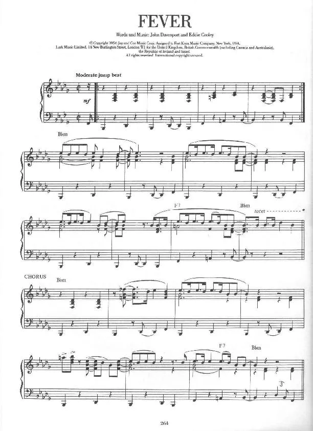 télécharger la partition d'accordéon Fever (Slow Fox-Trot) au format PDF